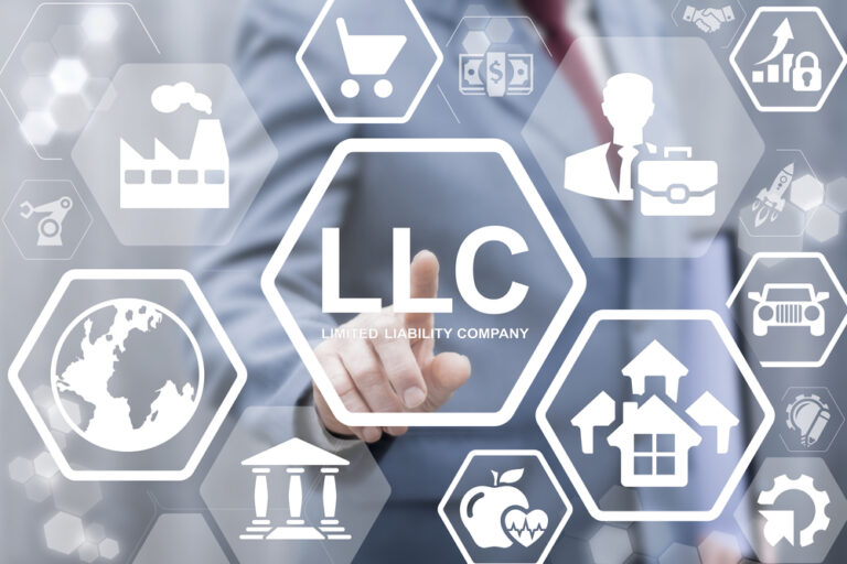 hexagon with "LLC" written in the center